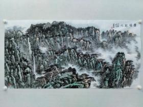 保真书画，张建文国画作品山水画一幅，尺寸：68*135软片，现为中国美术家协会会员[1][2]，中国山水画创作院院委艺委会主任。浙江黄宾虹画院副院长，北京国画艺术家协会副会长，山西省中国画学会理事，民进晋中开明画院院长。