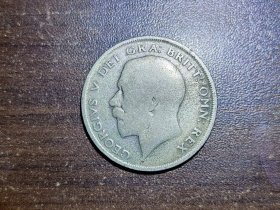 英国1920年稀少版乔治五世半克朗银币一枚 500银