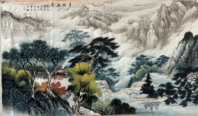 【终身保真字画】周良，120X70cm！2山水上海市美术家协会会员，上海春江画院院士，江苏省国画院画师，上海中国画院高级山水画班研究生