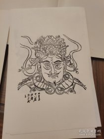 八十年代《大风堂张大千临摹敦煌壁画白描稿》 全四册册页装，80张全，品佳，四川省博物馆出版印刷