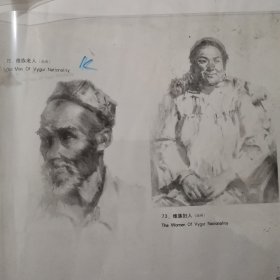 维族老人，维族妇人，油画底片