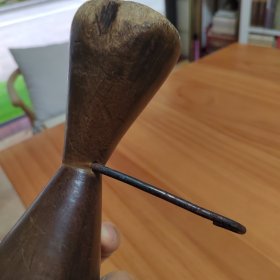 大几十年的北方民俗用品：纺麻绳用的木质拨椤锤