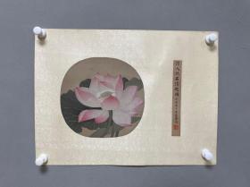 金城，《花蝶图》绢本设色绫裱立軸，画心尺寸30/28.5cm