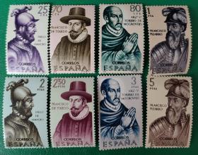 西班牙邮票  1964年美洲发现者  8全新