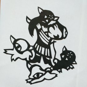 纯手工老剪纸――维吾尔男孩