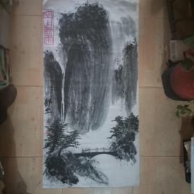 国画写意山水：中堂4尺整纸，空山新雨，作者：郭二（郭相源）