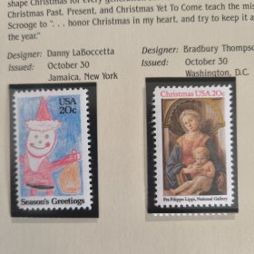 USA113美国邮票1984年 圣诞节 圣诞老人 外国邮票 新 2全