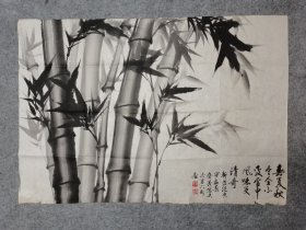 旧国画软片 国画墨竹 （画心软片尺寸100*69厘米）