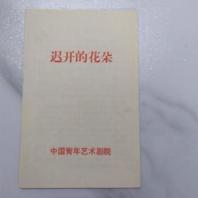 节目单：迟开的花朵 —— 中国青年艺术剧院（佟凡、李进军）