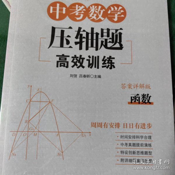 周计划：中考数学压轴题高效训练（函数）中考真题再现，附答案详解，学霸养成打卡表