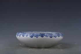 清康熙青花莲池鸳鸯纹洗 8×26厘米