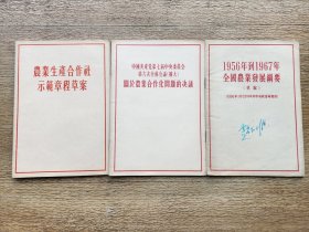 农村合作社章程，发展纲要，决议（3本合售）