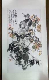 义乌 吴伟山 花鸟 89/48cm 保真