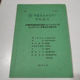 石榴籽粒硬度相关基因PgL0145810.1和PgL0007350.1的表达及功能分析（博士论文）