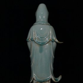 宋代汝窑开片送子观音(47×15cm)