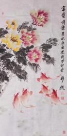 花明（江苏省美协会员，泰州美协书协主席）与扬州画家景俊合作精品