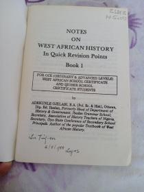 NOTES ON WEST AFRICAN HISTORY