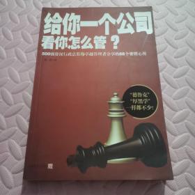 给你一个公司看你怎么管？