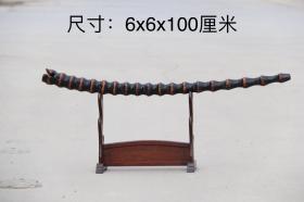 罗汉竹手杖，亦可做摆件，寓意：节节高升，包浆浑厚，保存完好，尺寸如图