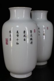 瓷器，珐琅彩博古花开富贵赏瓶，
高21.5厘米 宽11.5厘米。。
编号41200k2741035
