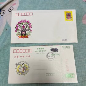 中国邮政贺年有奖明信片发行纪念1994 11 1(原信封十明信片纪念)猪，发家致富，财源茂盛