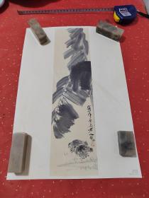 六年代的  齐白石 硬卡版画 带钢印