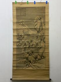 清代老山水，原装原裱，天少了一段，画心完整,名头自查，尺寸127X61