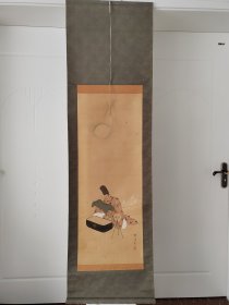 （2）绢本挂轴老画 名家作品 原装旧裱 绫装旧裱 品相佳 钤印：尺寸180cmX52cm，画心尺寸113cmX40cm