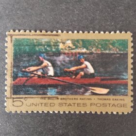 美国邮票 1967年画家 雕刻家 托马斯.艾金斯 1全销