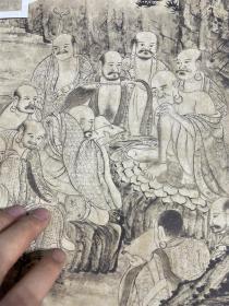 石涛 百开罗汉册100张打包 高清国画 绢布宣纸复制品 原大尺寸26x35厘米