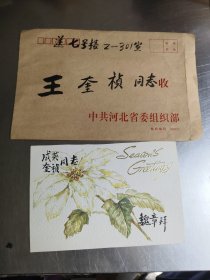 老革命家 曾任河北省老干部局局长（魏章）致（王奎帧）贺年卡