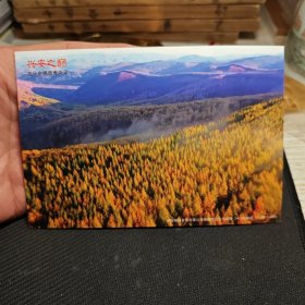 大兴安岭明信片 大兴安岭最高峰黄岗梁明信片，内蒙古赤峰克什克腾旗黄岗梁，兴安之巅明信片。沿着邮路看中国加印片。