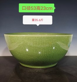 旧藏宋官窑小开片聚宝盆，胎质细腻，施釉均匀饱满，保存完好，成色如图。