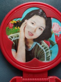 红丽牌梳妆小圆镜 14*8.5CM 80年代老镜子
