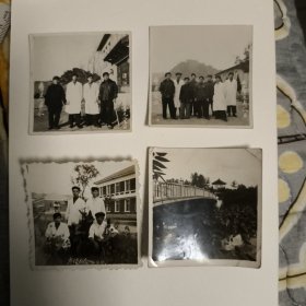54年，鞍山汤岗子疗养院四张照片，其中含疗养军人等45