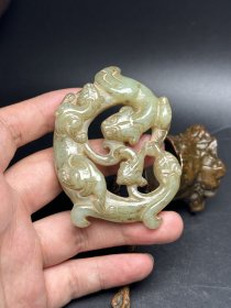 和田玉龙头凤尾