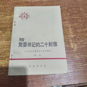 给党委书记的二十封信——关于思想政治工作的漫谈