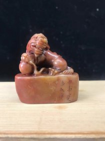 名家顿立夫刻寿山石印章！石质细腻雕工精美！文人墨客收藏珍品！