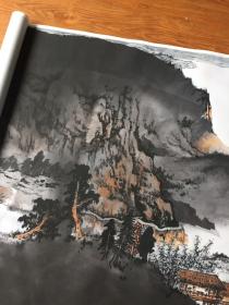 张大千 水竹居图。纸本大小89.19*179.56厘米。宣纸原色微喷印制,