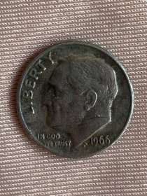 美国1966年10美分硬币