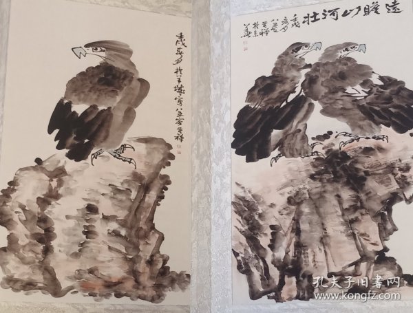 实物拍摄百年老国画，复制精品