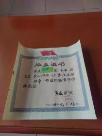 毕业证书1974年