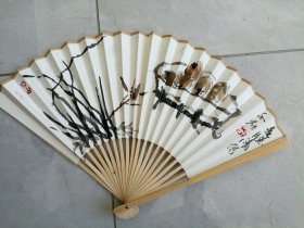 手绘国画折扇二把