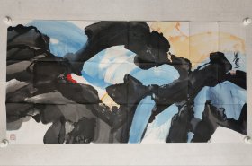 著名水墨重彩大写意画家，武星宽国画136*68cm，软片。武星宽，蒙古名：乌兰扎布，1952年出生于内蒙古巴彦淖尔盟，蒙古族。现为武汉理工大学首席教授，武汉理工大学艺术与设计学院责任教授，博士生导师，学术委员会主席。兼任中央文史馆书画院研究员，中国美术家协会会员，湖北省人民政府文史馆员，湖北省突出贡献专家，武汉市人民政府顾问，内蒙古水墨重彩画研究院院长，景德镇元青花陶瓷艺术研究院院长。（保真书画）
