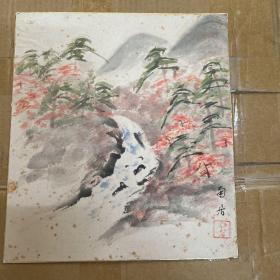 手绘山水卡板画