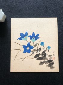 日本舶来 作品 “花卉” 色纸镜心 款：横山大观（半印半绘）