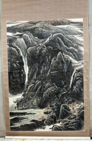 孙永康 山水清瑞 192x130厘米（参展精品 出版 建国五十周年全国山水画大展） 约22个平尺