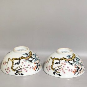 清代雍正喜鹊登梅碗