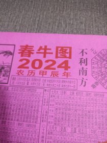 2024年春牛图。闽南民间信仰。民俗吉祥神器。洪氏百年历