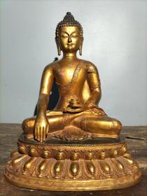 早期收藏 纯铜鎏金佛像 释迦牟尼佛一尊